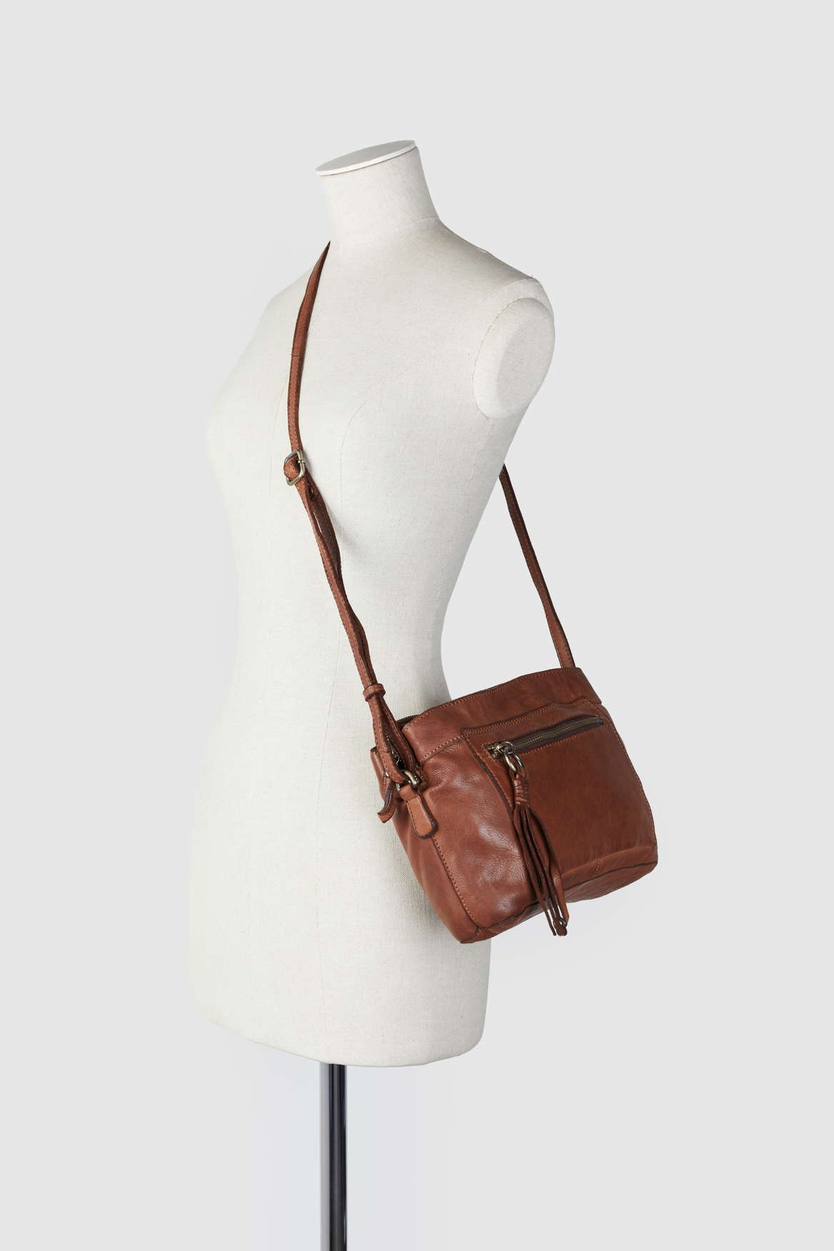 Ari Leather Tassel Crossbody Bag