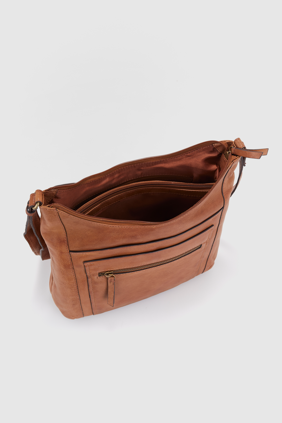 Cai Leather Scoop Crossbody Bag